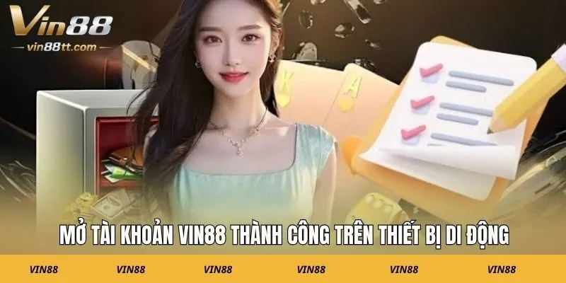 Mở tài khoản Vin88 thành công trên thiết bị di động